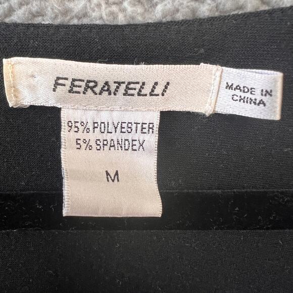 Feratelli Blouse M Women’s Too Black Paint Splatter Graphic Lagenlook Abstract - Picture 3 of 10